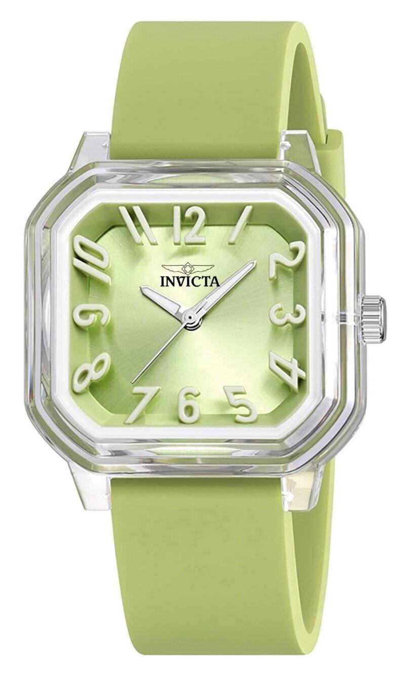 Invicta Celestial Lady 39mm Transparent Tone Case Green Dial Green Band 70316